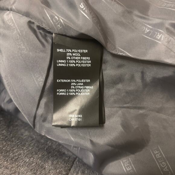 NWT Karl Lagerfeld Women’s Large Wool-Blend Belted Coat - Picture 4 of 6